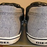 DIESEL Malory Mens Loafer Shoes 11 White & Black  Sneakers # Y00372 NEW