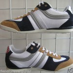 HUGO BOSS ORANGE KEELON NAVY/OPEN WHITE/YELLOW 742228217241 MEN WALKING SHOES 9