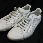 [ Two Pairs of Size 10 Hugo Boss Sneakers 1 Brown Suede 1 White Vinyl ]