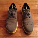 Cole Haan Lunargrand Wingtip Charcoal Yellow Sz 10