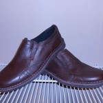 NWOB CLARKS SHOES MEN’S DOBY LEATHER SLIP ON LOAFERS – BROWN – SIZE 10.5 M