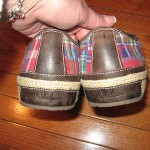 MENS COLE HAAN MADRAS PLAID CANVAS SLIP-ONS, LOAFERS~11 M