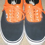 VANS SKATEBOARDING MENS ERA NEON ORANGE DRESS BLUE SHOES SIZE 10.5 NWT FREE SHIP