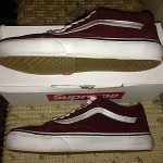 Supreme Vans Old Skool F/W12 Burgundy/Metallic size 8.5 Great Condition pcl