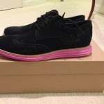 Brand New Cole Haan Lunargrand Black/Pink Suede Wingtip Size 9.5