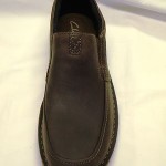 Men’s CLARKS HOMMES DARK BROWN LEATHER LOAFER 62181 SLIP ON US 9.5