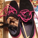 Cole haan mens lunargrand size 10.5 new in box black/pink both laces lunarlon