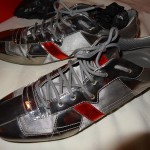 US7 EU40 UK6 Men’s Hugo Boss Sneakers Dress Shoes silver Red $175 Worn Once!