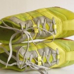 Mens DIESEL HUGO Green Yellow & Gray Leather and Canvas Casual Sneakers size 12