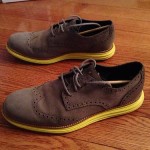 Cole Haan Lunargrand Wingtip Charcoal Yellow Sz 10