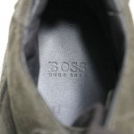 [ Two Pairs of Size 10 Hugo Boss Sneakers 1 Brown Suede 1 White Vinyl ]