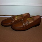 COLE HAAN MEN’S SADDLE TAN HORSE BIT LOAFERS, SIZE 11 1/2 M, EUC
