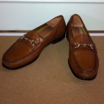 COLE HAAN MEN’S SADDLE TAN HORSE BIT LOAFERS, SIZE 11 1/2 M, EUC