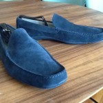 HUGO BOSS Men’s Sz 12 Blue Suede Slip On Casual Driving Moccasin  Loafers