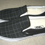 VANS SKATEBOARDING MENS CLASSIC SLIP ON BLACK PLAID SHOES SIZE 11 FREE SHIP NR