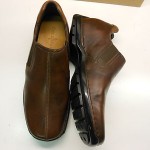 NEW COLE HAAN ZENO TORTOISE BROWN LEATHER CENTER STITCH SLIP ON CASUAL SHOES