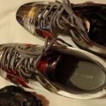 US7 EU40 UK6 Men’s Hugo Boss Sneakers Dress Shoes silver Red $175 Worn Once!