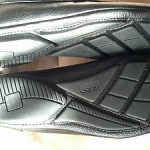 Hugo Boss ~ Neiman Marcus ~ Black with Metal Embossed Buckle Leather Size 7 1/2