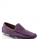 Hugo Boss Mens Shoes Drefin US Purple Suede Driving Loafers Slip On NEW