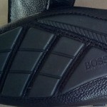Hugo Boss ~ Neiman Marcus ~ Black with Metal Embossed Buckle Leather Size 7 1/2