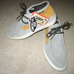 VANS SKATEBOARDING MENS RATA MID LEATHER MUSTARD YELLOW & GREY SHOES SIZE 11.5