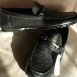 Hugo Boss ~ Neiman Marcus ~ Black with Metal Embossed Buckle Leather Size 7 1/2