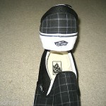 VANS SKATEBOARDING MENS CLASSIC SLIP ON BLACK PLAID SHOES SIZE 11 FREE SHIP NR