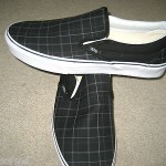VANS SKATEBOARDING MENS CLASSIC SLIP ON BLACK PLAID SHOES SIZE 11 FREE SHIP NR