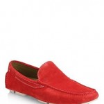 Hugo Boss Mens Shoes Drefin US Red Suede Driving Loafers Slip On NEW Authentic