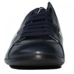 $330 Hugo Boss Black Label Leather Sneakers Navy Blue Mens 12 45 Walking 11.5 .5