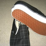 VANS SKATEBOARDING MENS CLASSIC SLIP ON BLACK PLAID SHOES SIZE 11 FREE SHIP NR