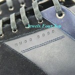 HUGO BOSS BLACK LABEL NIKORIO BLUE SHOES SNEAKERS 100% LEATHER NEW SIZE 10 43