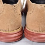COLE HAAN 9 beige suede LUNARGRAND wingtip brogue oxford red sole shoe C10238