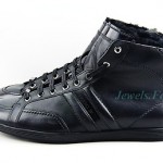 HUGO BOSS BLACK LABEL WEDDIO BLACK SHOES FUR BOOTS 100% LEATHER NEW SZ 10 43