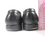 Hugo Boss Black Leather Slip Ons Loafers Silver Horse Bit Buckle Mens 10 VGUC
