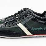 HUGO BOSS RED LABEL THAMIO GREEN & BLACK SHOES SNEAKERS LEATHER NEW SZ 10 43