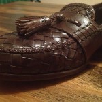 Men’s Cole Haan Bragano Woven Brown Leather Shoes sz 9 1/2 Medium
