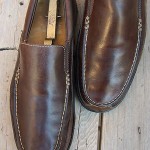 MENS DRESS SHOE COLE HAAN SIZE 9.5M BROWN LEATHER CASUAL SLIP ON DRIVER LOAFERS