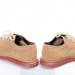 COLE HAAN 9 beige suede LUNARGRAND wingtip brogue oxford red sole shoe C10238