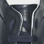 $330 Hugo Boss Black Label Leather Sneakers 11.5 44.5 Navy Blue Mens 44 11