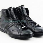 HUGO BOSS BLACK LABEL WEDDIO BLACK SHOES FUR BOOTS 100% LEATHER NEW SZ 10 43