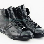 HUGO BOSS BLACK LABEL WEDDIO BLACK SHOES FUR BOOTS 100% LEATHER NEW SZ 10 43