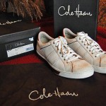 Cole Haan Ivory Linen Suede Brogue style sneakers 10 D