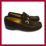 COLE HAAN nike air barrett mens 9 brown suede loafers