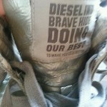 Diesel Deep Gray Grey Suede Vinyl Hi-Top Sneakers US 10.5 10 1/2