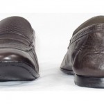 Hugo Boss Mens Dark Gray Leather Loafer Shoes Sz. 8 *Made In Italy*