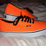 Rare VANS Neon Flourescent Orange Shoes Authentic Mens size 7.5 Womens size 9