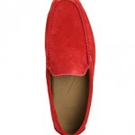 Hugo Boss Mens Shoes Drefin US Red Suede Driving Loafers Slip On NEW Authentic