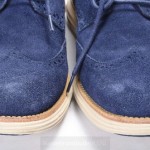 COLE HAAN 9 blue suede LUNARGRAND wingtip brogue oxford white sole shoe C10227