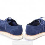 COLE HAAN 9 blue suede LUNARGRAND wingtip brogue oxford white sole shoe C10227